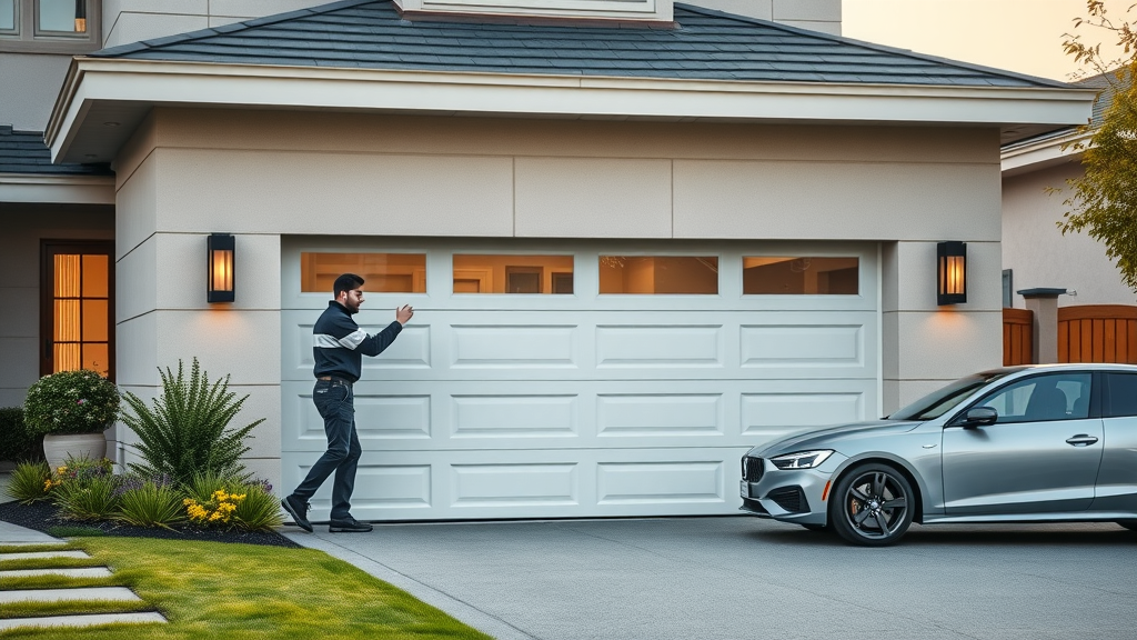 Garage door experts in Tustin servicing modern home garage for secure entry