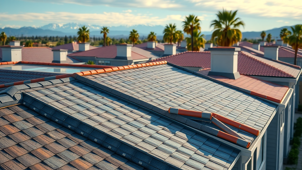 Well-maintained HOA roofs in Orange County protected by roofing and waterproofing services