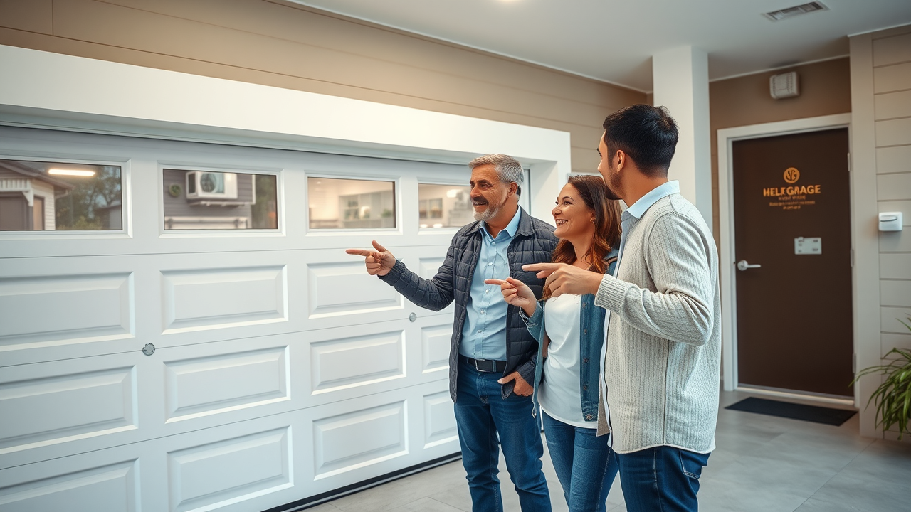 Garage door experts in Tustin assist customers at modern showroom