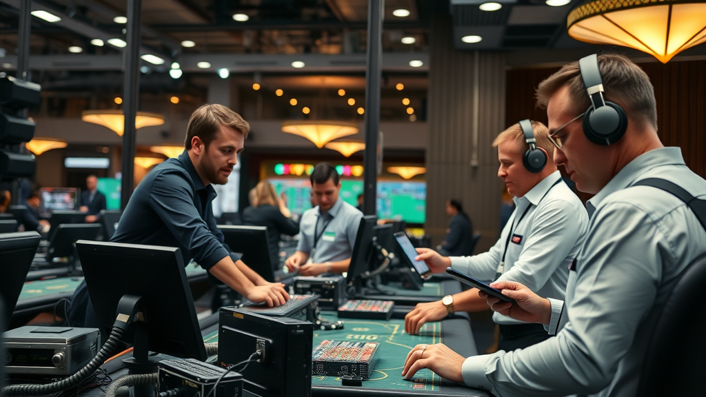 professional casino event staff managing logistics for casino party rental business growth