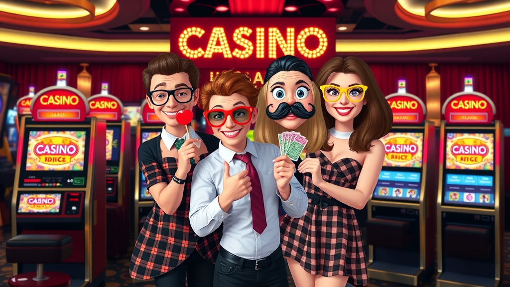 Creative customizable casino props and branded photo booths enhancing professional casino rentals