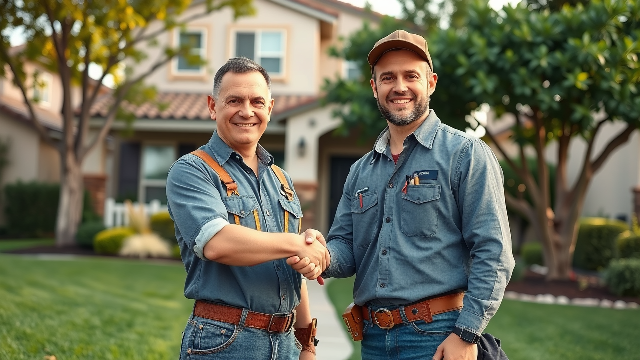 How to find a reliable HVAC company in Tustin: trustworthy technician greeting homeowner