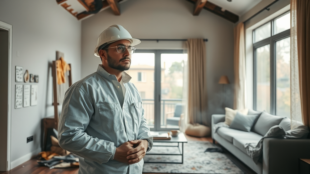 Best restoration company expert inspects water and fire-damaged home with professionalism