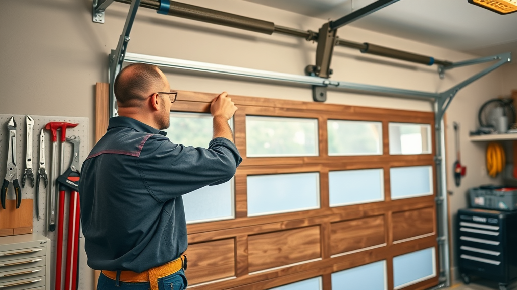 Garage door company technician providing expert maintenance in California