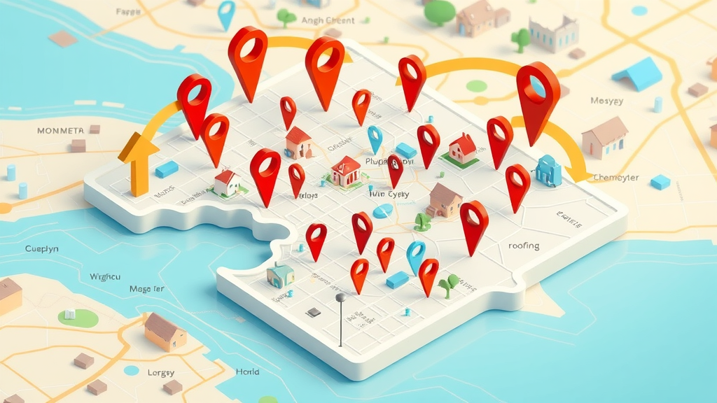 authority builder geo-mapping in Orange County neighborhoods with home service icons