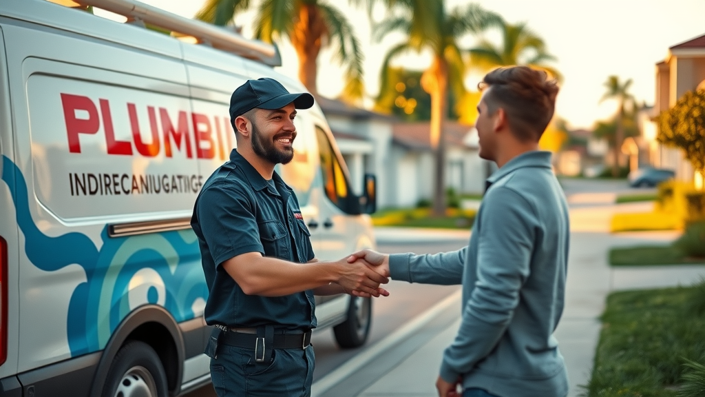 Trustworthy plumbing pro meets Torrance homeowner at front door