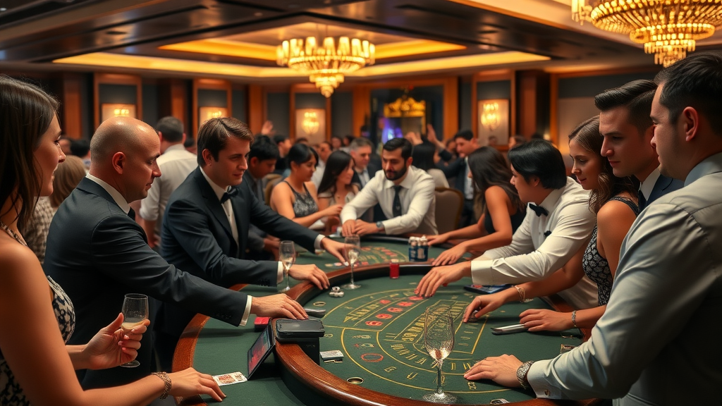 elegant casino party setup with professional dealers showing casino party rental business growth