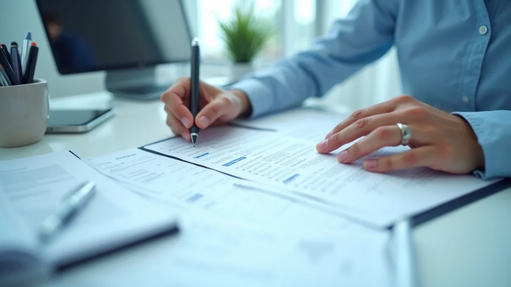 Hands of professionals reviewing inheritance documents and checklist in a bright office